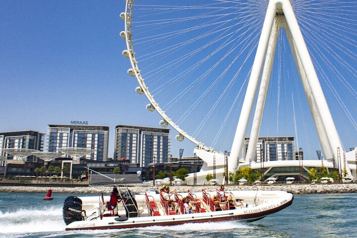 Dubai marina yachts and speedboats view